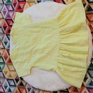 Anthropologie Corey Lynn Halter Mariah Neon Yellow Cottagecore Ruffle Dress